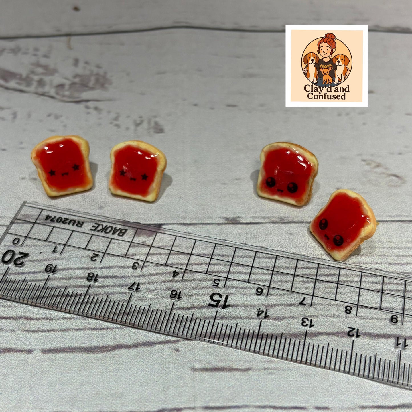 Toast Stud Earrings — Choose Your Topping | Handmade Polymer Clay