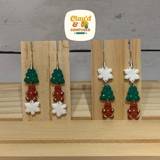 Christmas Icons Earrings — Handmade Polymer Clay