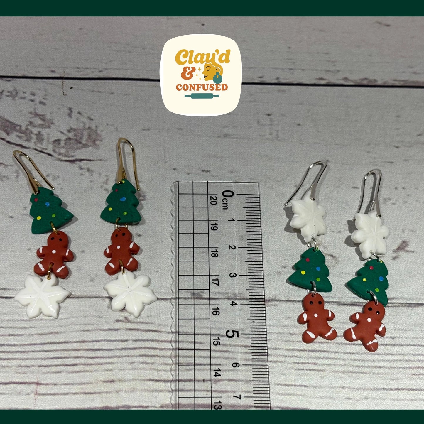 Christmas Icons Earrings — Handmade Polymer Clay