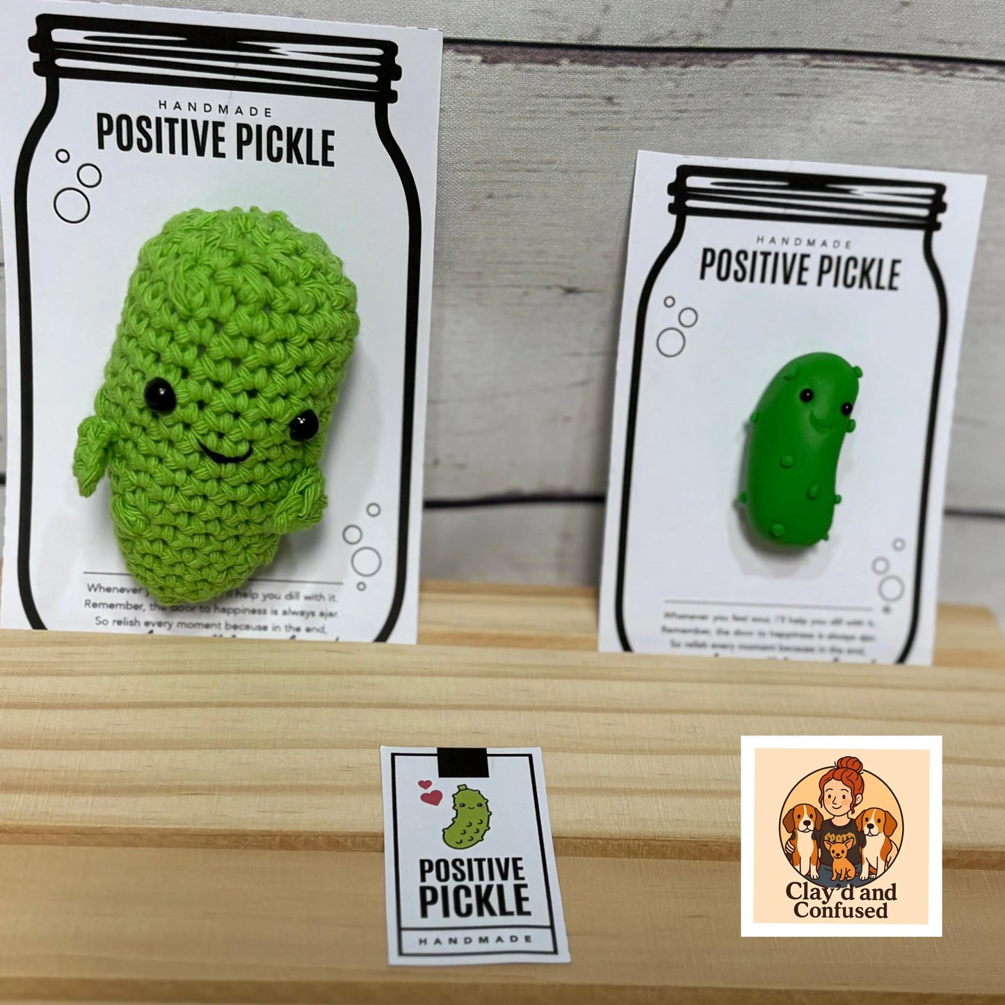 Positive Pickle Crochet Pal — Handmade Emotional Support