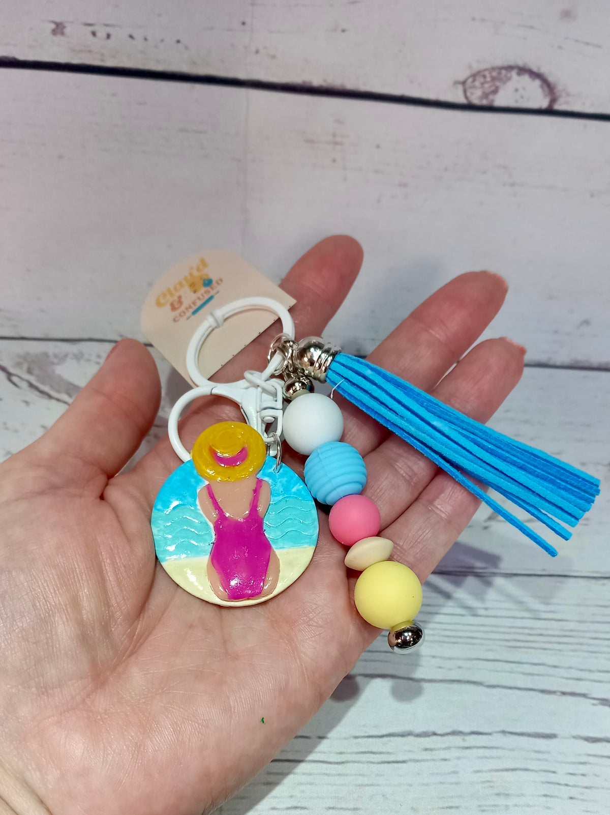 Summer Beach Lady — Handmade Polymer Clay