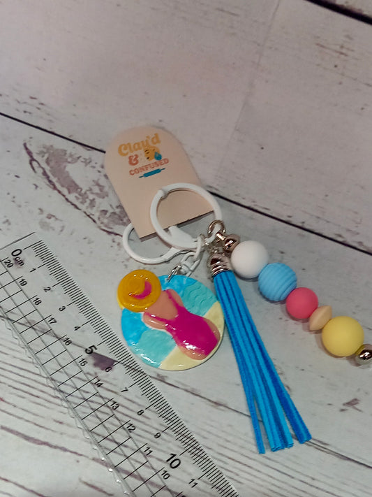 Summer Beach Lady — Handmade Polymer Clay