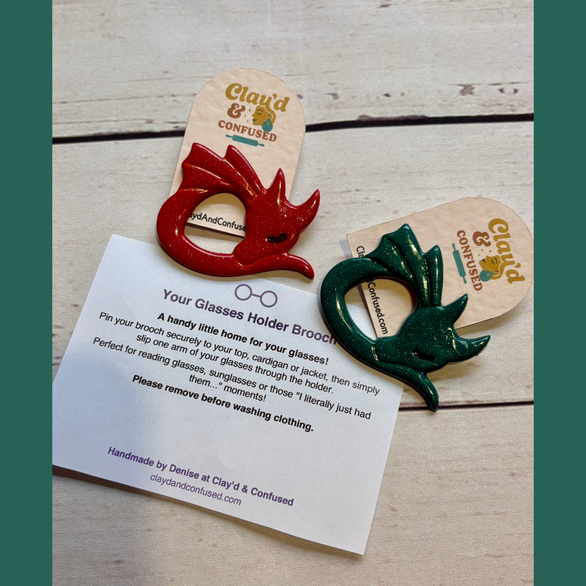 Dragon Glasses Holder Brooch