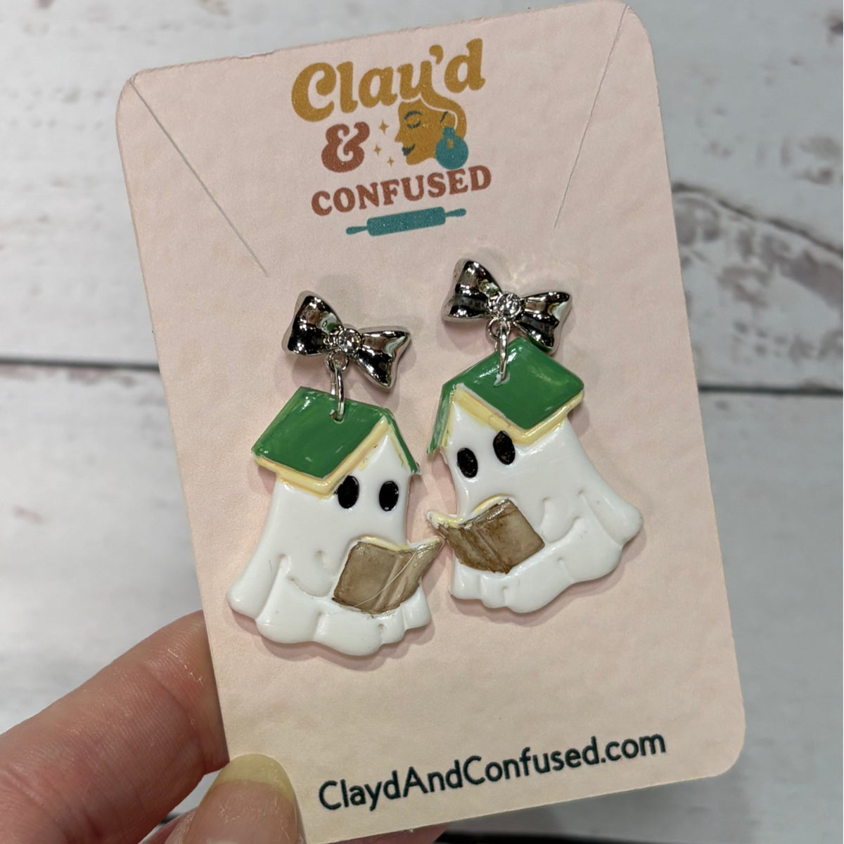 Little Readers Ghost Book Earrings