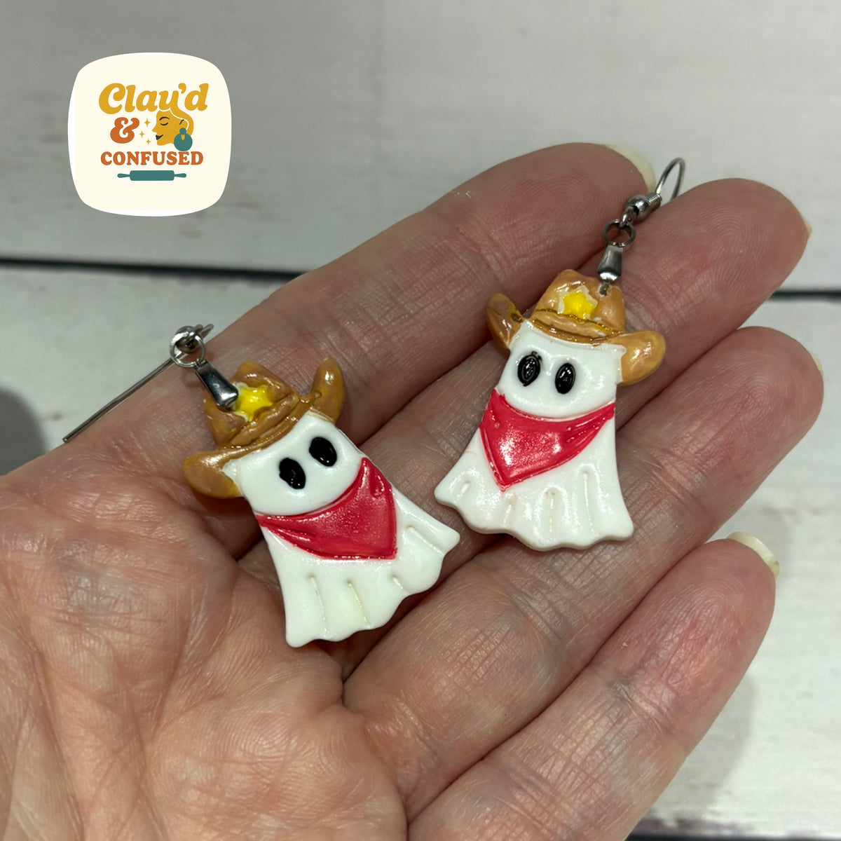 Western Cowboy Ghost Earrings