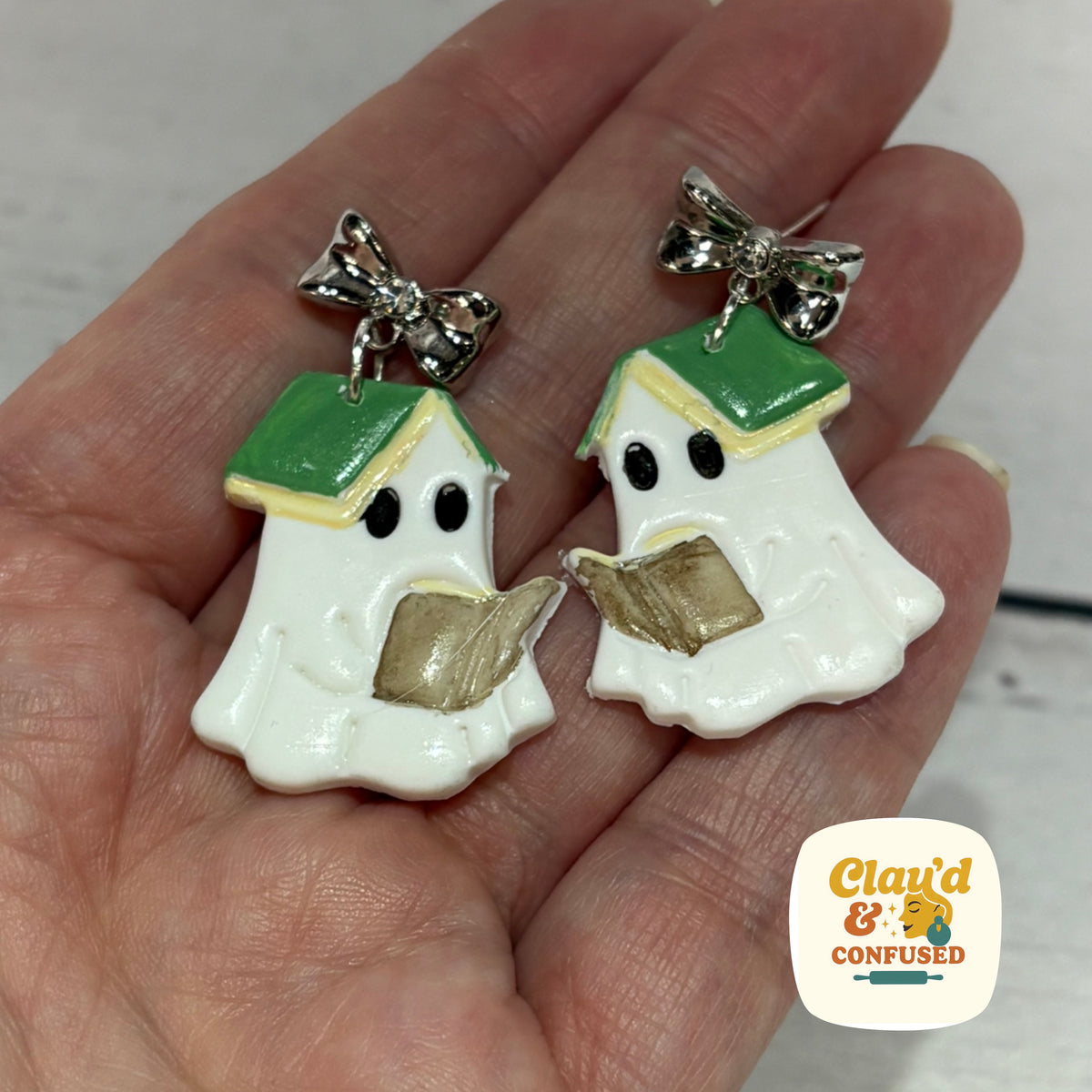 Little Readers Ghost Book Earrings