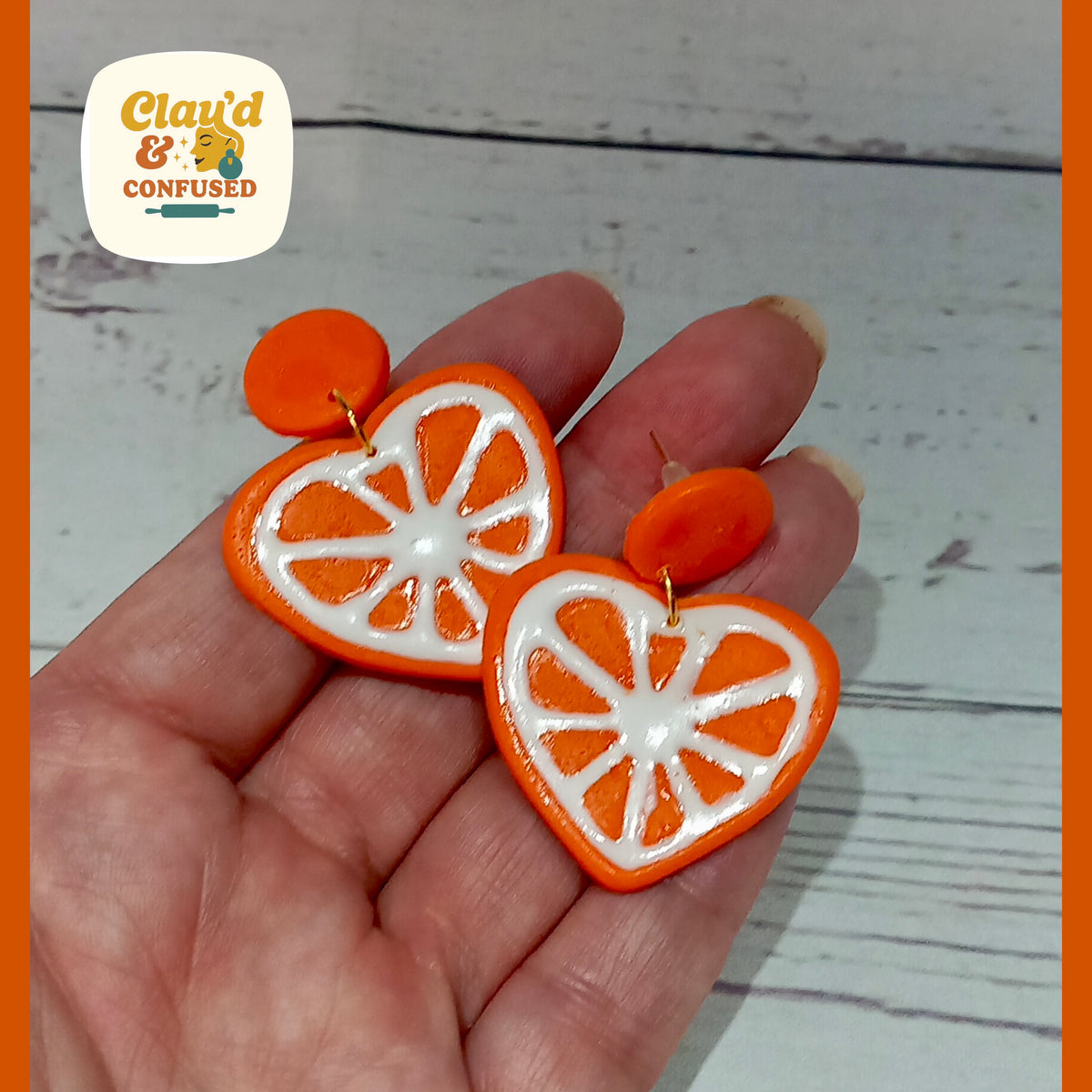 Citrus Heart Slice Earrings