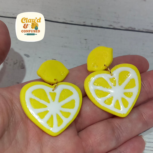 Citrus Heart Slice Earrings