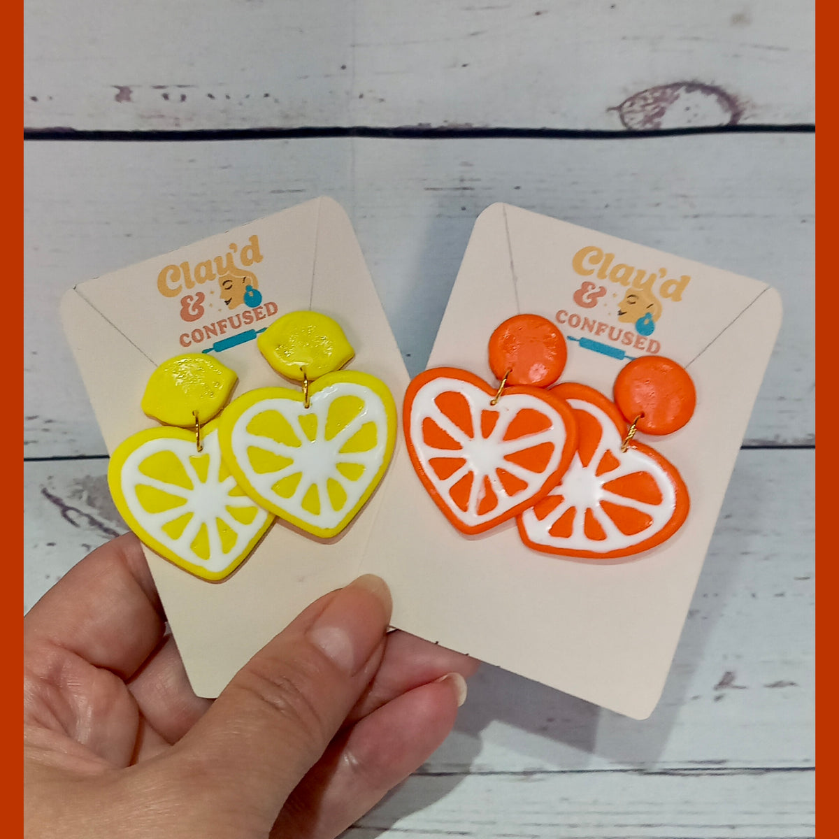 Citrus Heart Slice Earrings