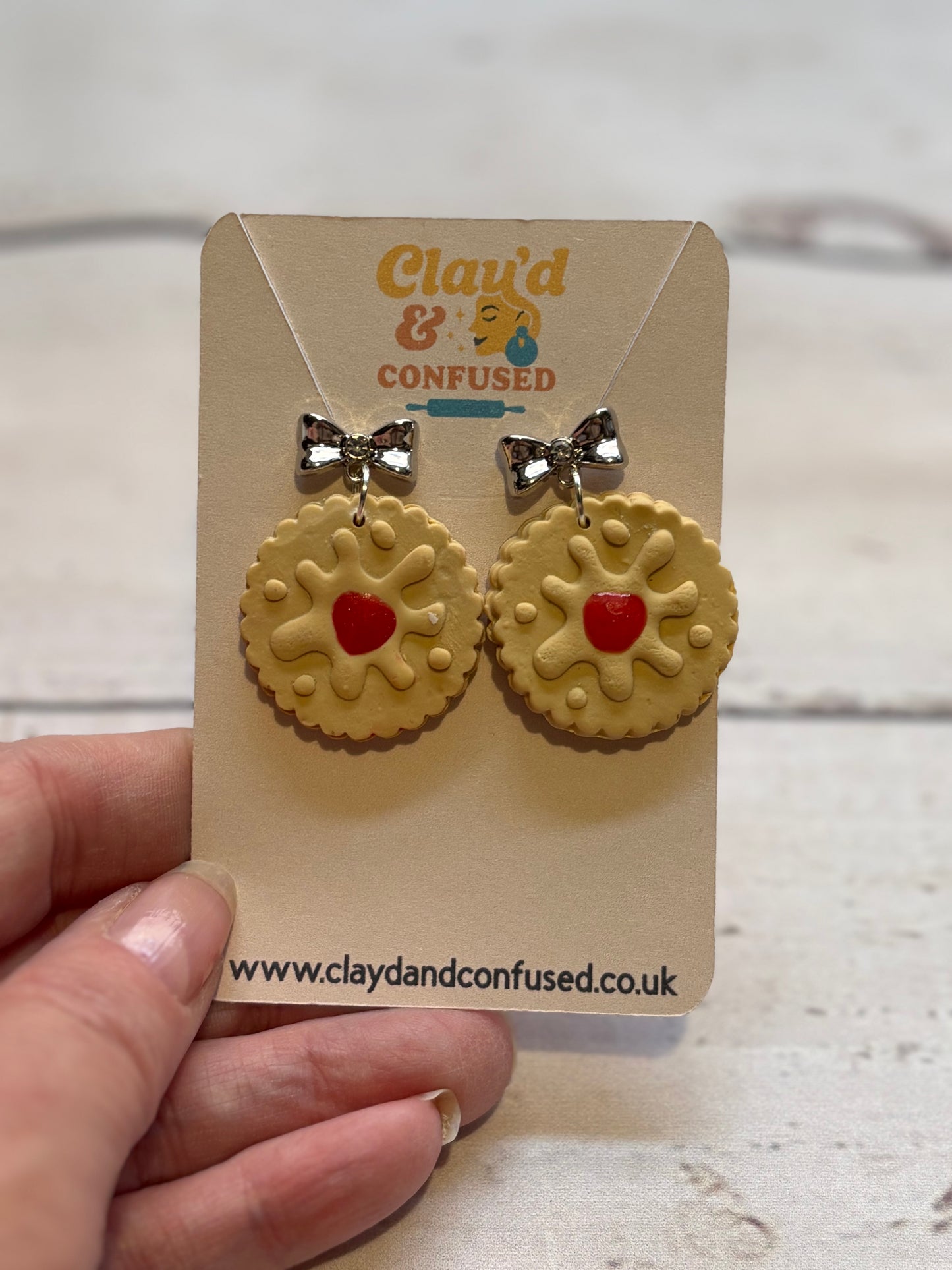 Biscuit Earrings — Handmade Polymer Clay