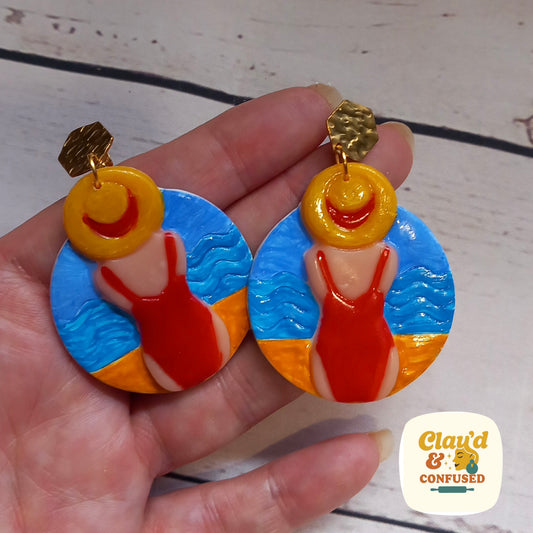 Summer Beach Lady — Handmade Polymer Clay