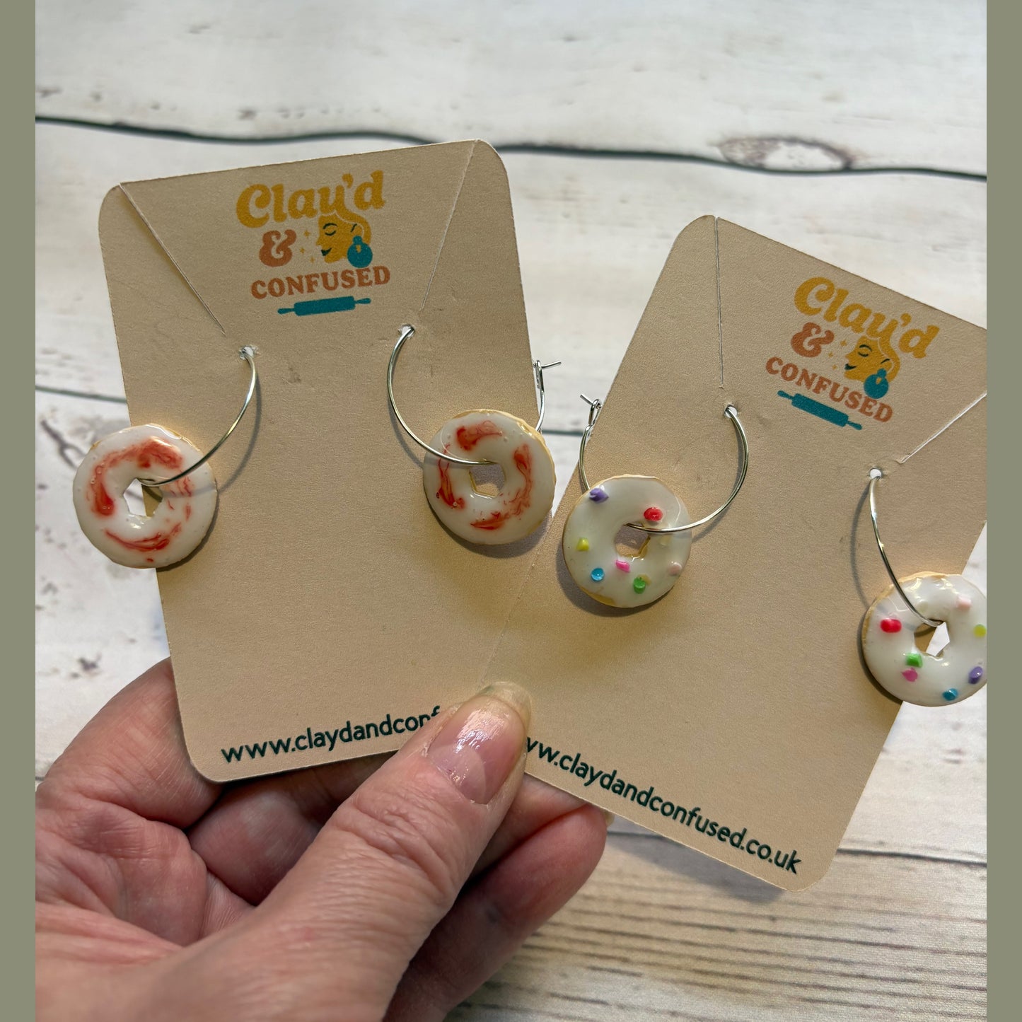 Biscuit Earrings — Handmade Polymer Clay
