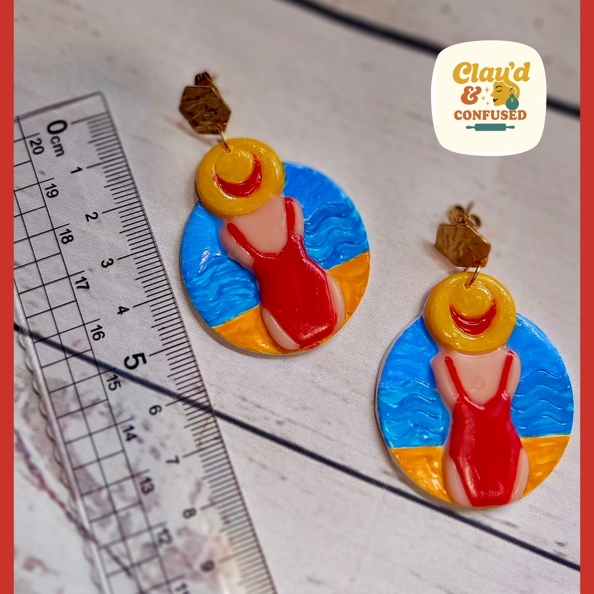Summer Beach Lady — Handmade Polymer Clay