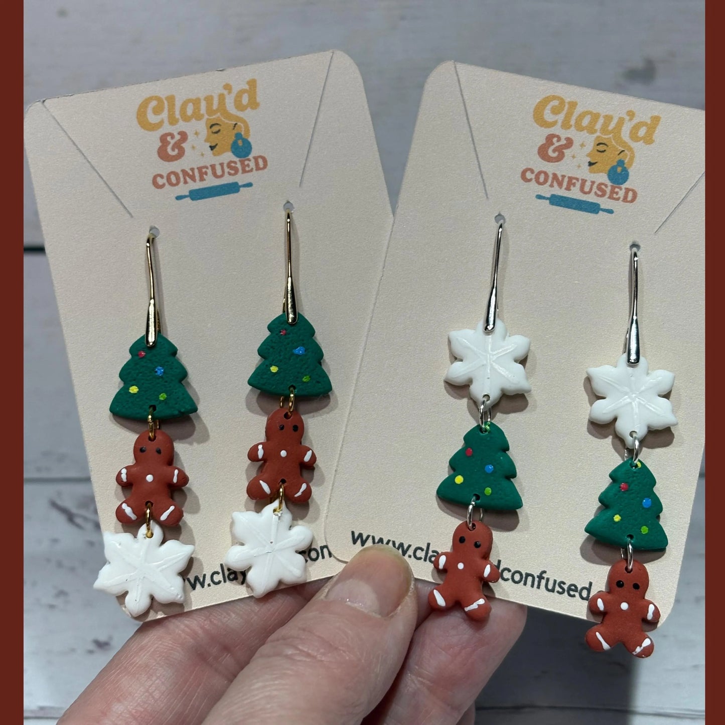Christmas Icons Earrings — Handmade Polymer Clay
