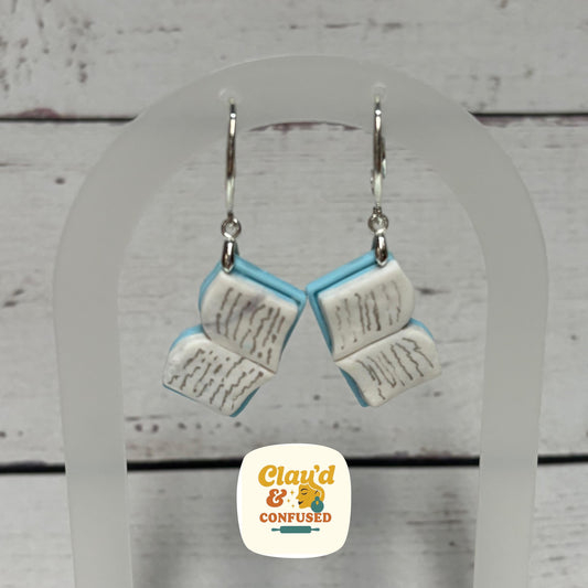 Open Book Earrings — Handmade Polymer Clay