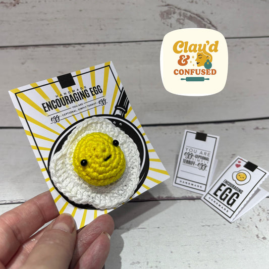 Encouraging Egg Crochet Pal — Handmade Emotional Support Gift