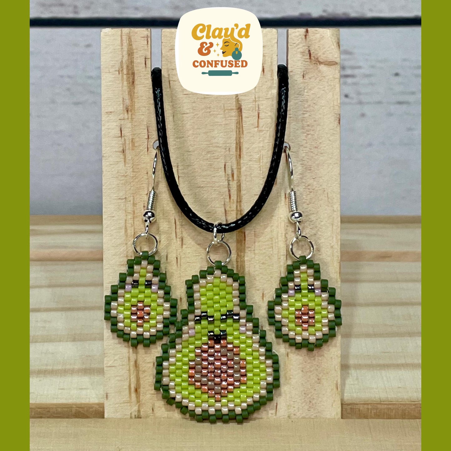 Beaded Avocado Jewellery — Handmade Seed Bead