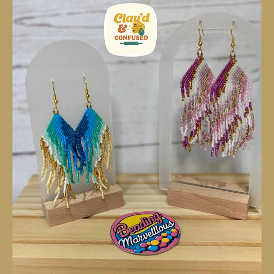 Beaded Tassel Earrings — Handmade Miyuki Delica