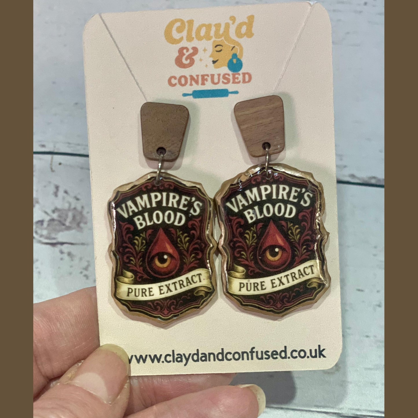 Vampire's Blood Gothic Statement Earrings — One of a Kind