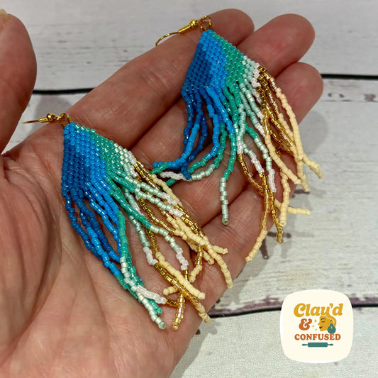 Beaded Tassel Earrings — Handmade Miyuki Delica