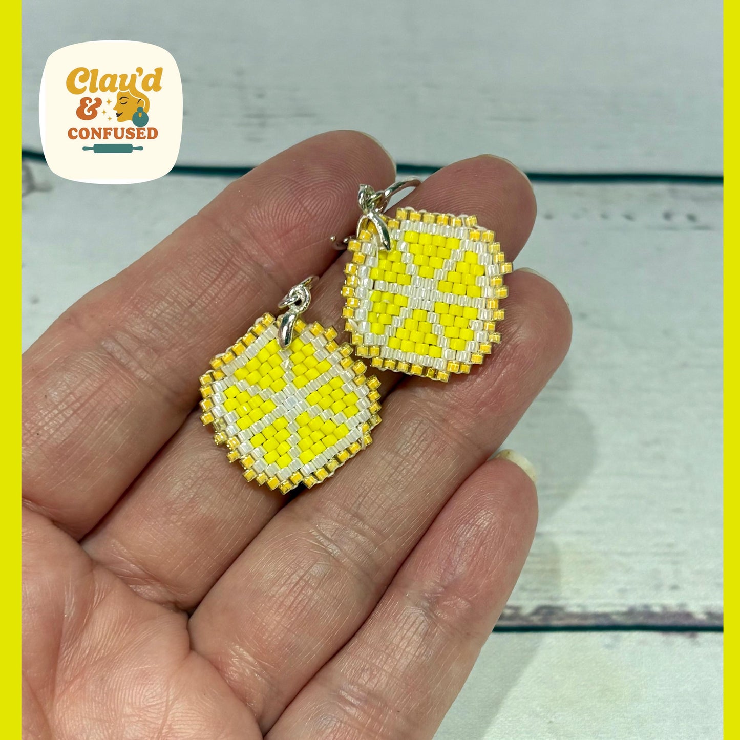Citrus Slice Beaded Earrings — Handmade Miyuki Seed Bead