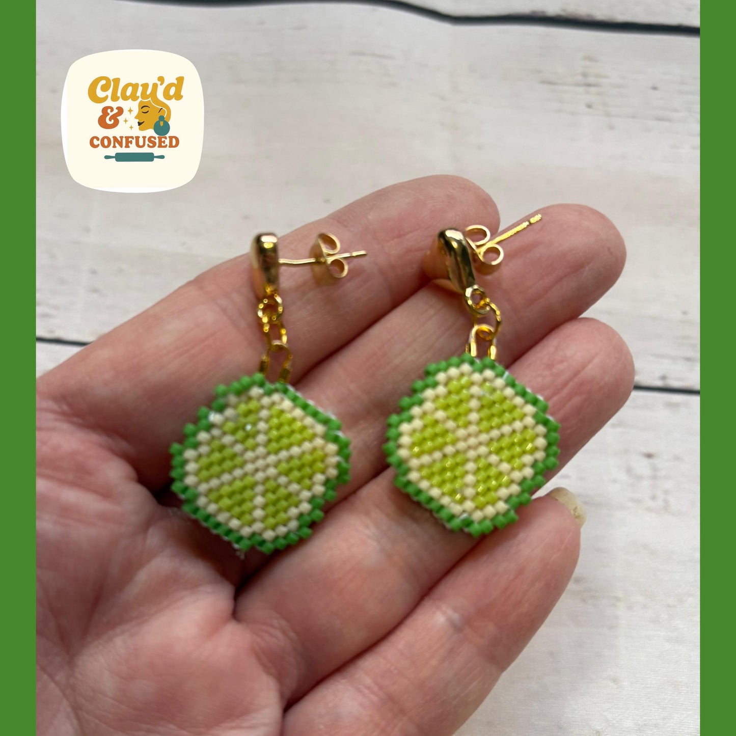 Citrus Slice Beaded Earrings — Handmade Miyuki Seed Bead
