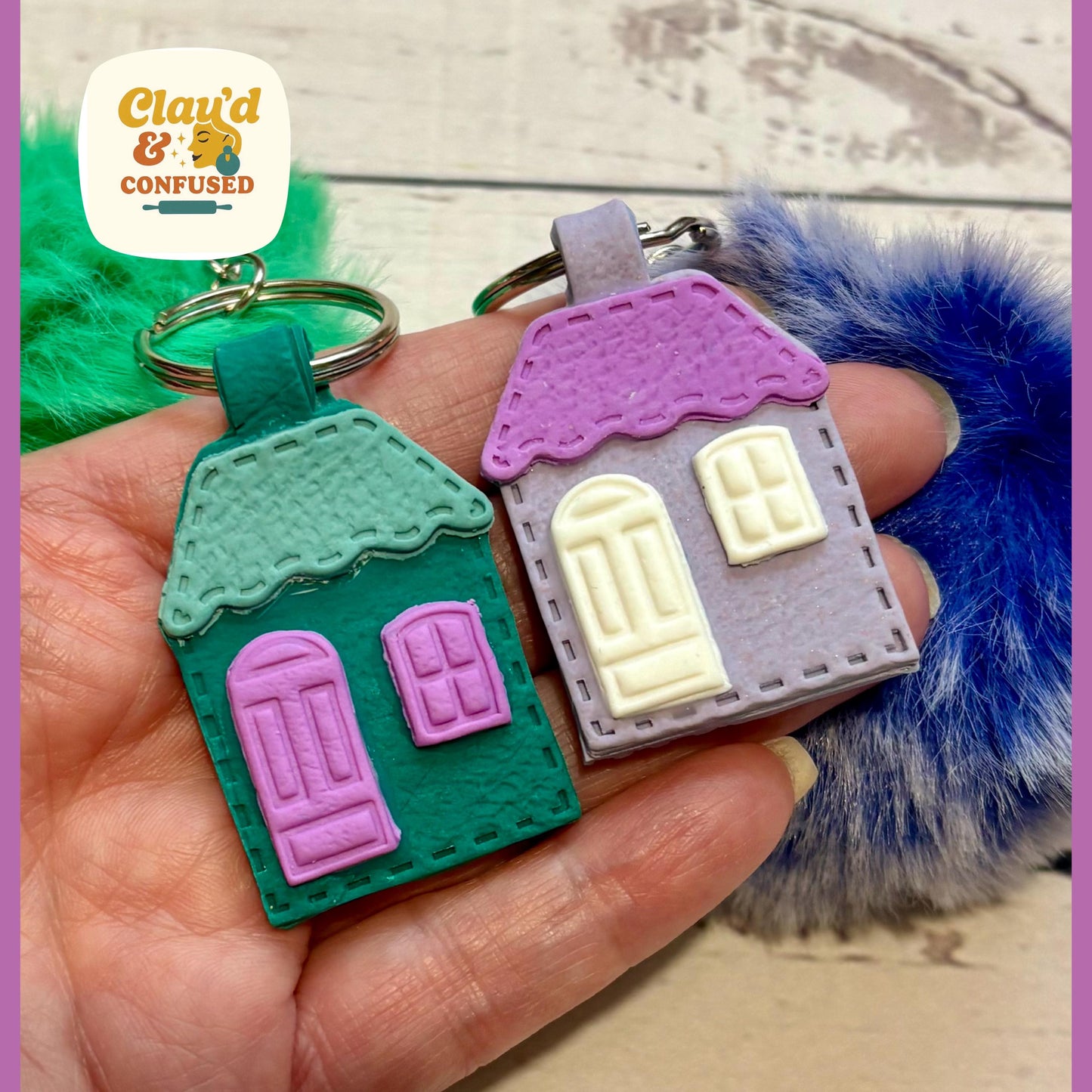 House Keyring — Handmade Polymer Clay
