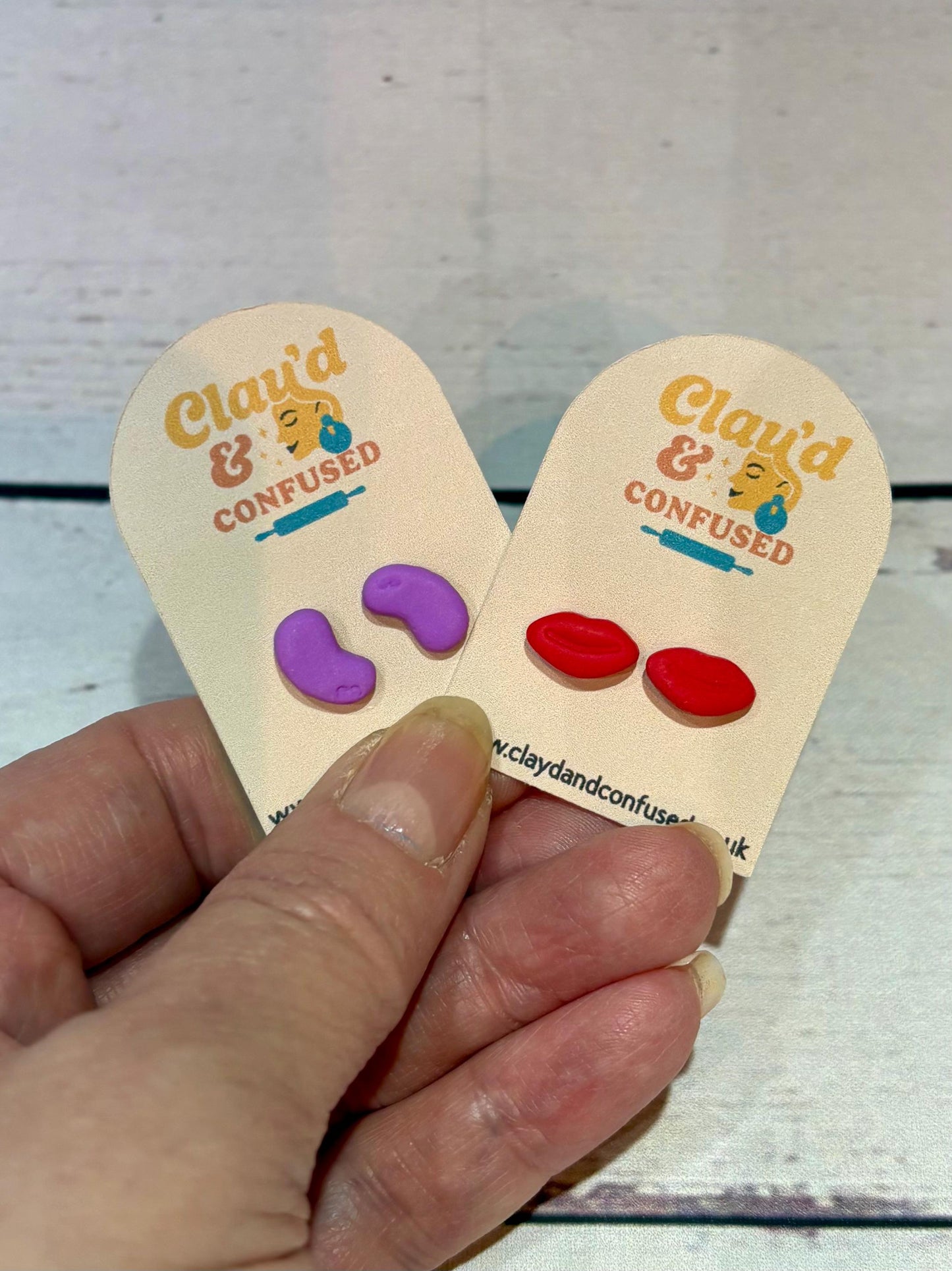 Retro Sweet Studs — Handmade Polymer Clay