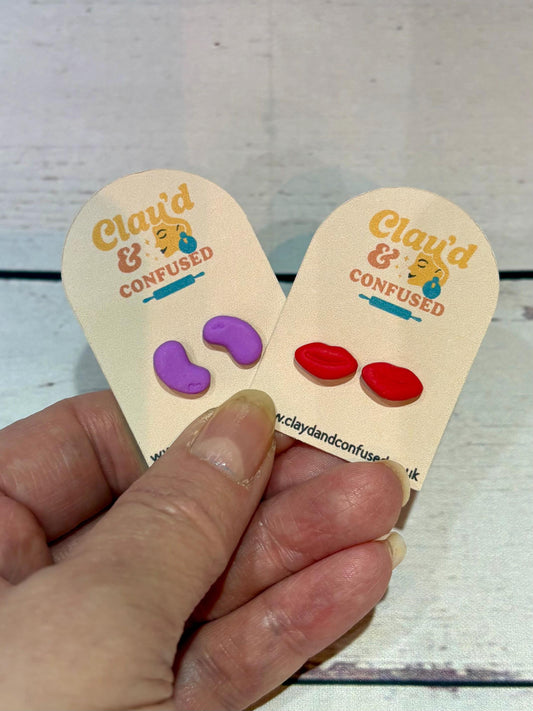 Retro Sweet Studs — Handmade Polymer Clay