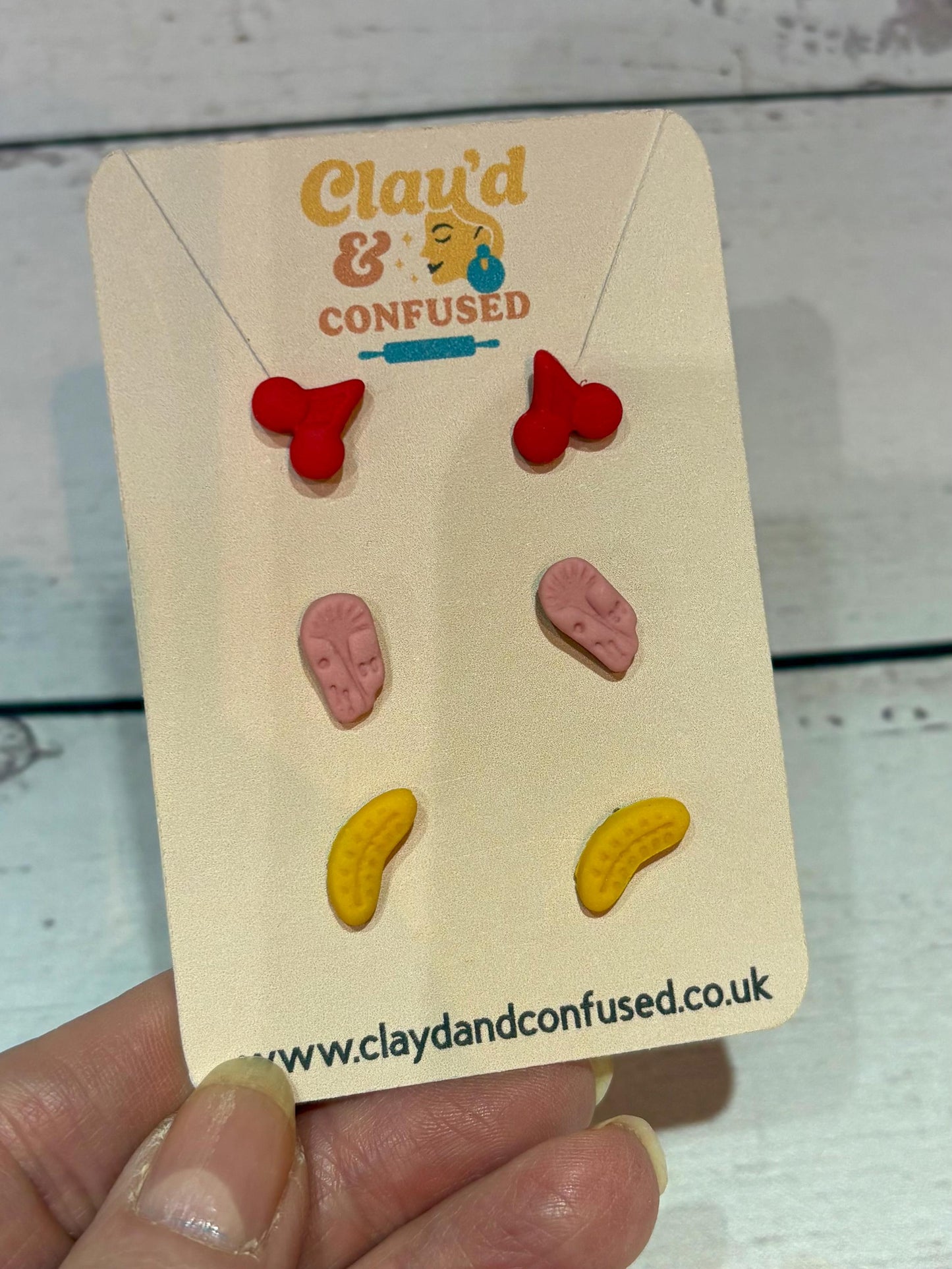 Retro Sweet Studs — Handmade Polymer Clay