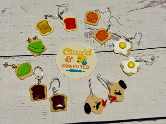 Toast Dangles — Handmade Polymer Clay