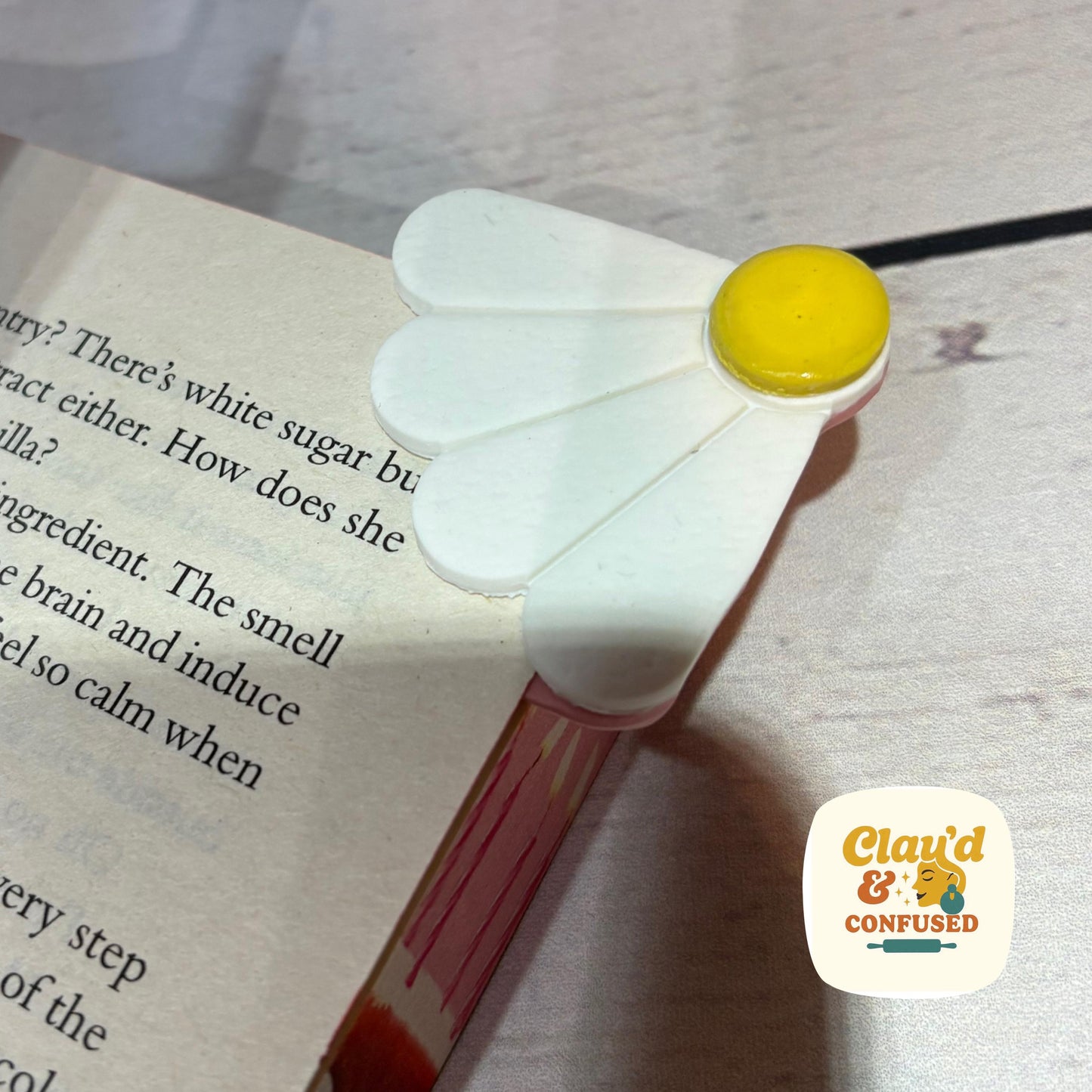 Daisy Corner Bookmark — Handmade Polymer Clay