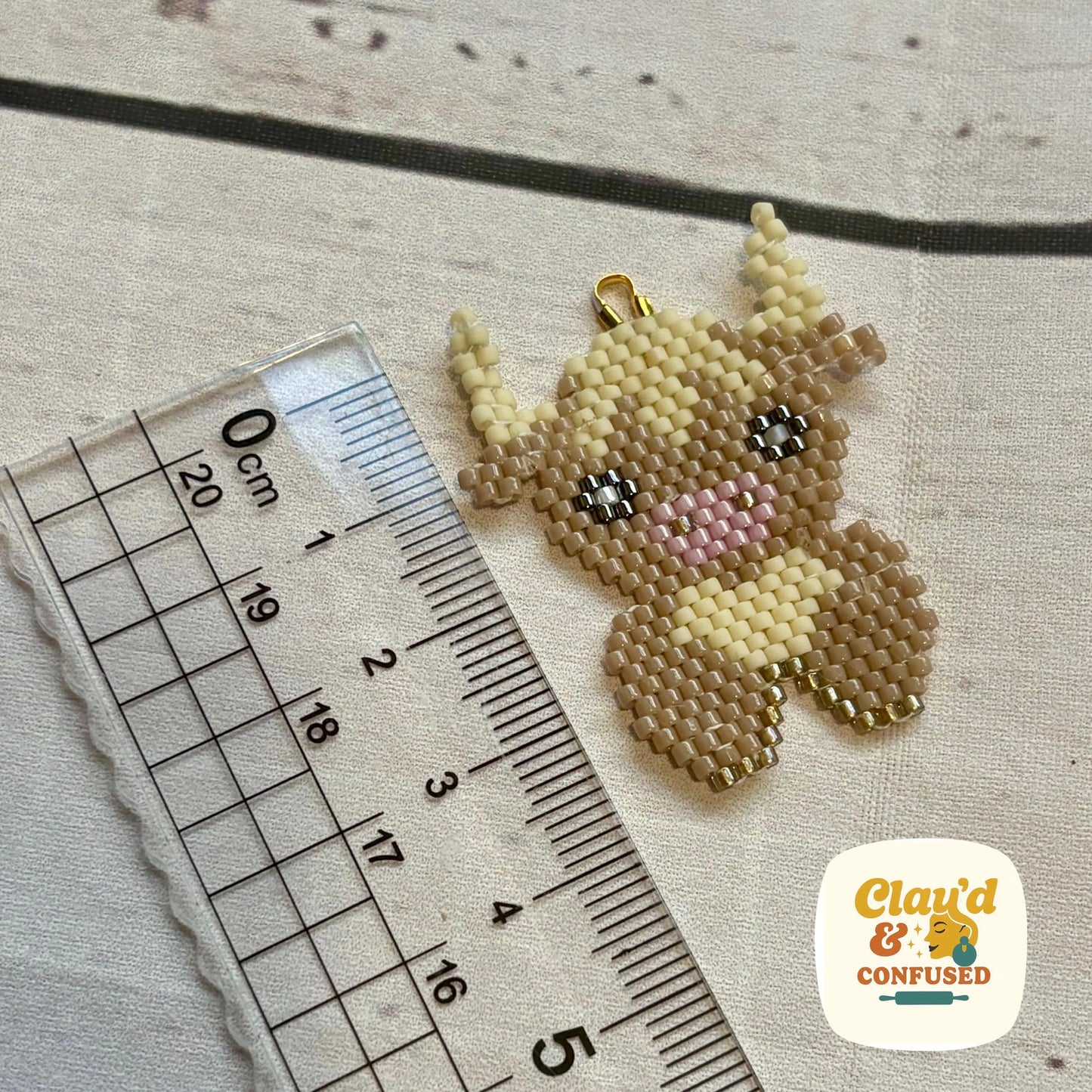 Highland Cow Pendant — Handmade Polymer Clay