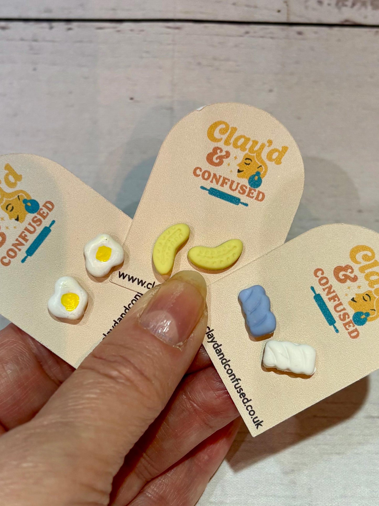 Retro Sweet Studs — Handmade Polymer Clay