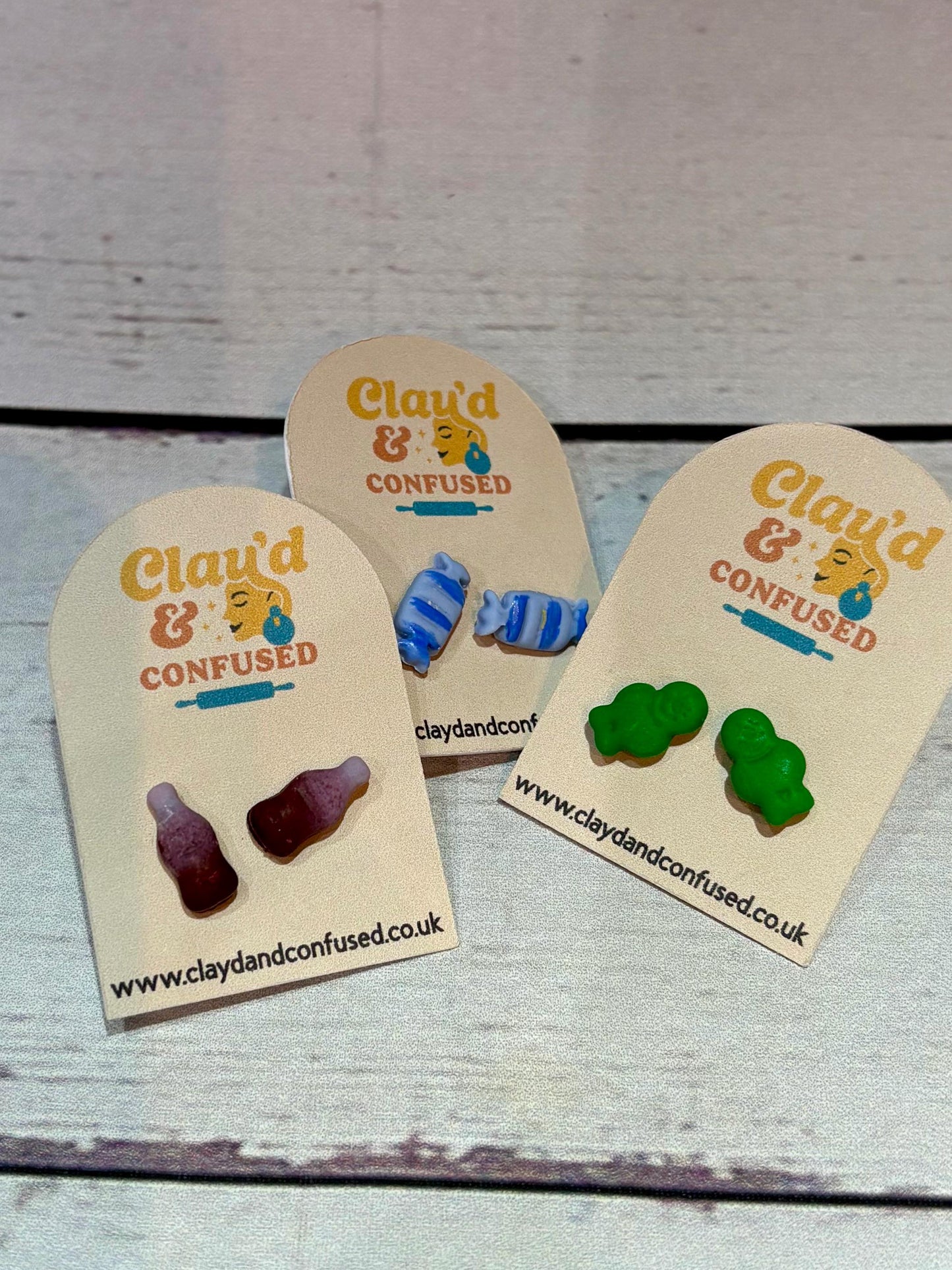 Retro Sweet Studs — Handmade Polymer Clay