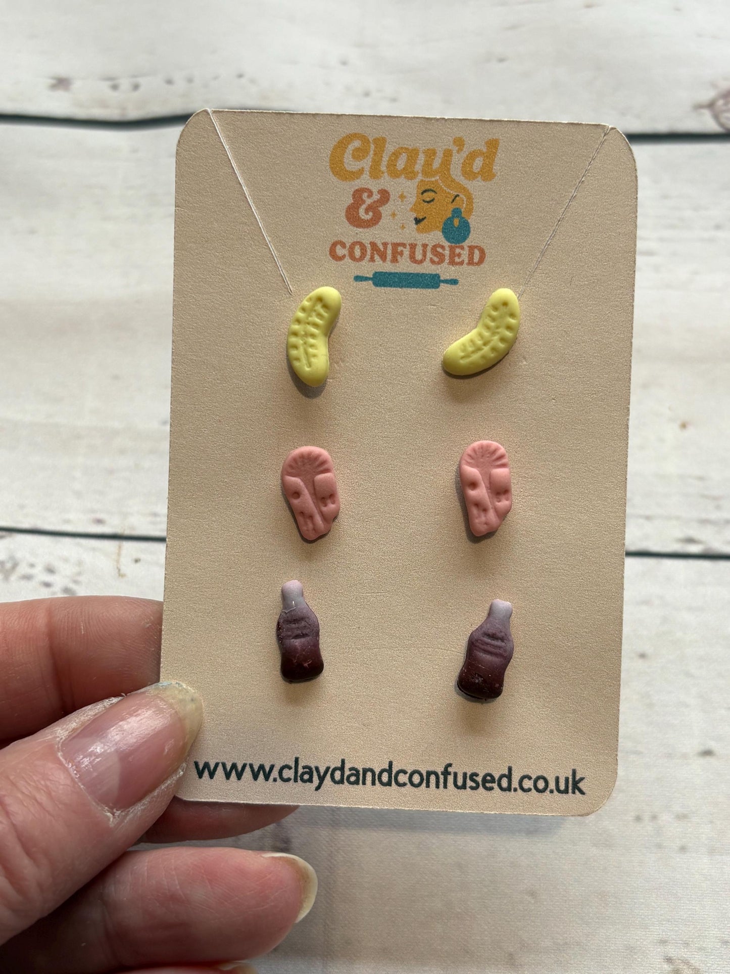 Retro Sweet Studs — Handmade Polymer Clay