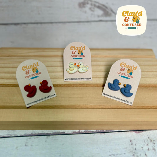 Lucky Duck Studs — Handmade Polymer Clay