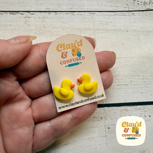 Lucky Duck Studs — Handmade Polymer Clay
